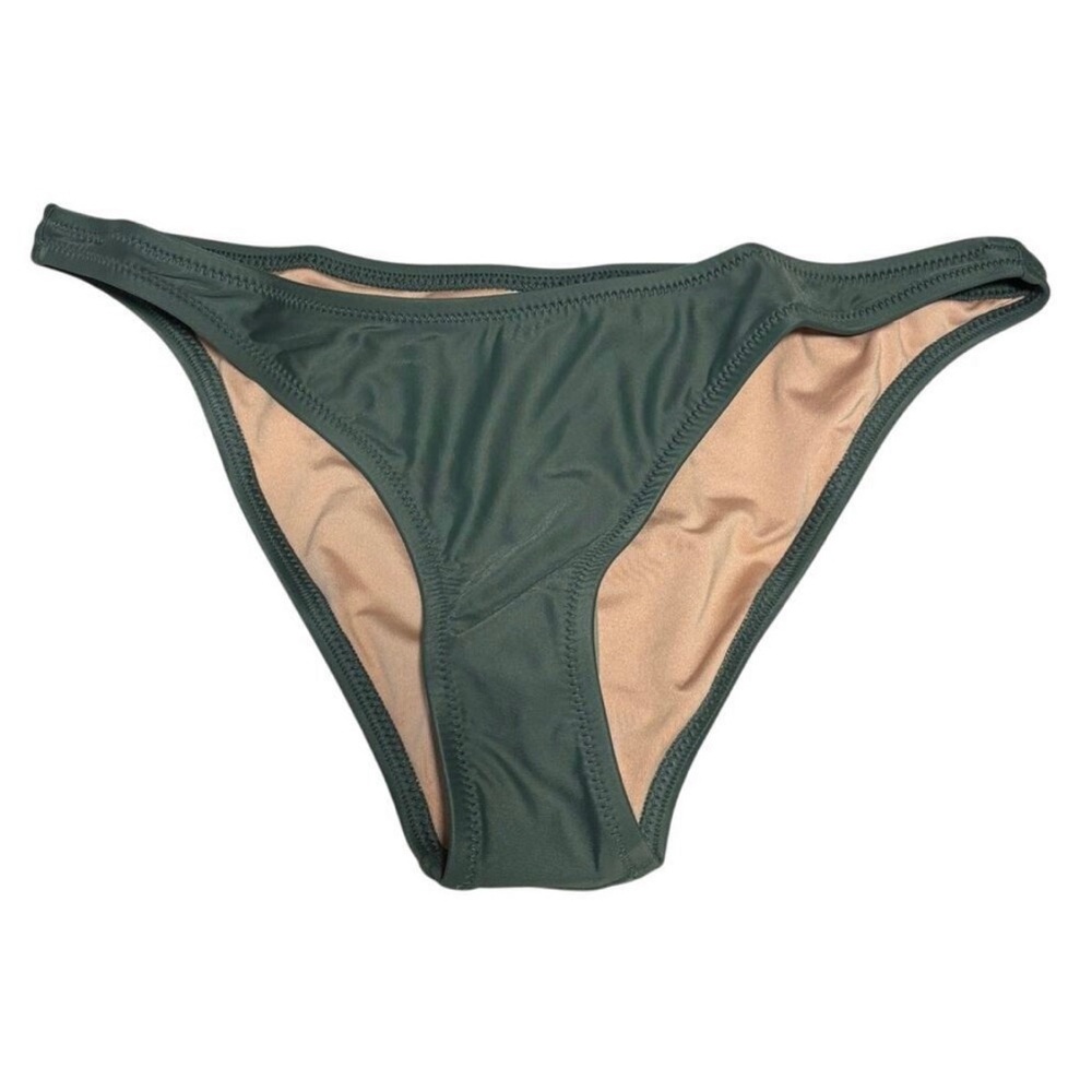 NWT J. Crew‎ Heritage 1989 High-Leg Bikini Bottom, Cool Cyprus Green, Size S